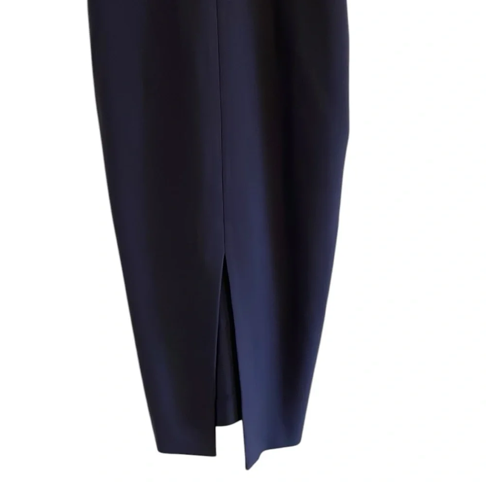 Likely Brooklyn Dress‎ Women’s Size 6 Bodycon Cocktail Slit Midi Navy Blue - Picture 5 of 10